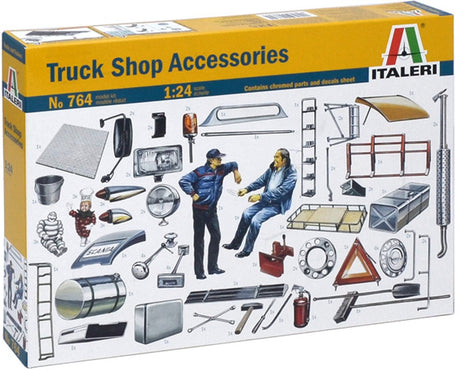 Italeri zestaw do sklejania pojazdów wojskowych - 0764 sklep z ciężarówkami, akcesoria plastikowe - 1:24 - model do sklejania