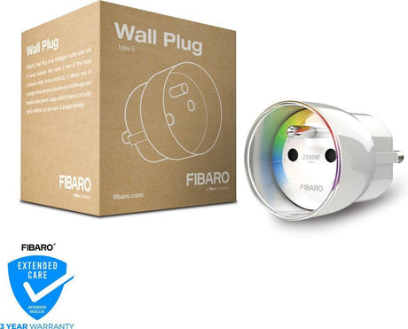 Wtyczka ścienna Fibaro - wersja dla Belgii - typ e - inteligentna wtyczka z pomiarem energii - współpracuje z boxx i z-wave