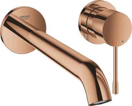 Grohe Essence nowa bateria umywalkowa do montażu na ścianie - jednostka podtynkowa - bez jednostki podtynkowej - długa wylewka - ciepły zachód słońca (brąz) - 19967da1
