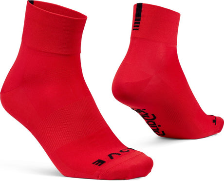 Gripgrab - lekkie, krótkie, letnie skarpetki rowerowe SL 1 para skarpet rowerowych Coolmax, głęboki dekolt - czerwony - unisex - rozmiar L (44-47)