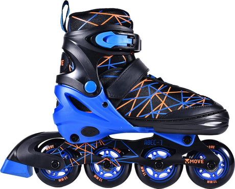 Rolki inline Move - paski m 34-37 - niebieskie - regulowane - rozmiary od 34 do 37