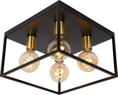 Lucide ruben - lampa sufitowa (lampa sufitowa) - 4xe27 - czarna