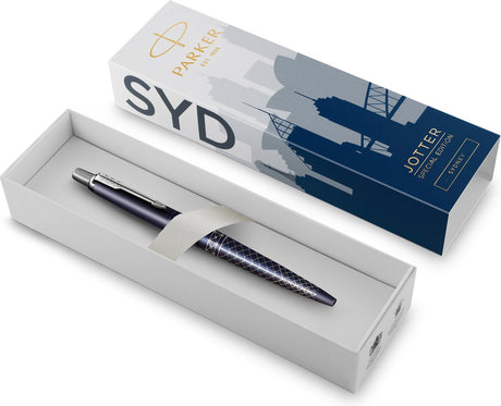 Długopis Parker Jotter | wydanie specjalne | błękit sydney z chromowanym wykończeniem | niebieski atrament | opakowanie prezentowe