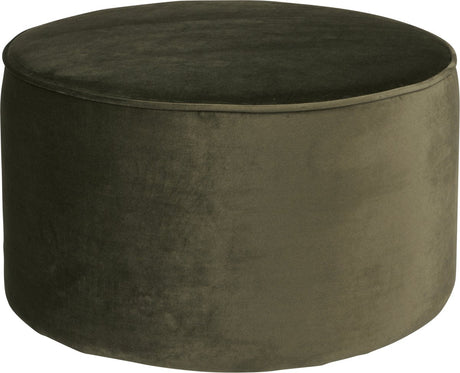 Woood sara poef laag - velvet - warm groen - 36x60x60
