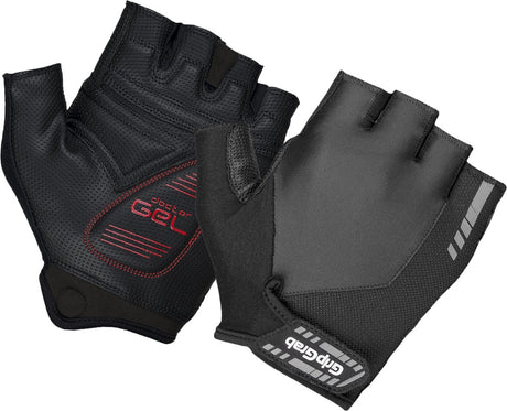 Gripgrab - progel wyściełane krótkie rękawiczki rowerowe letnie rękawiczki rowerowe z wyściółką - czarne - unisex - rozmiar m