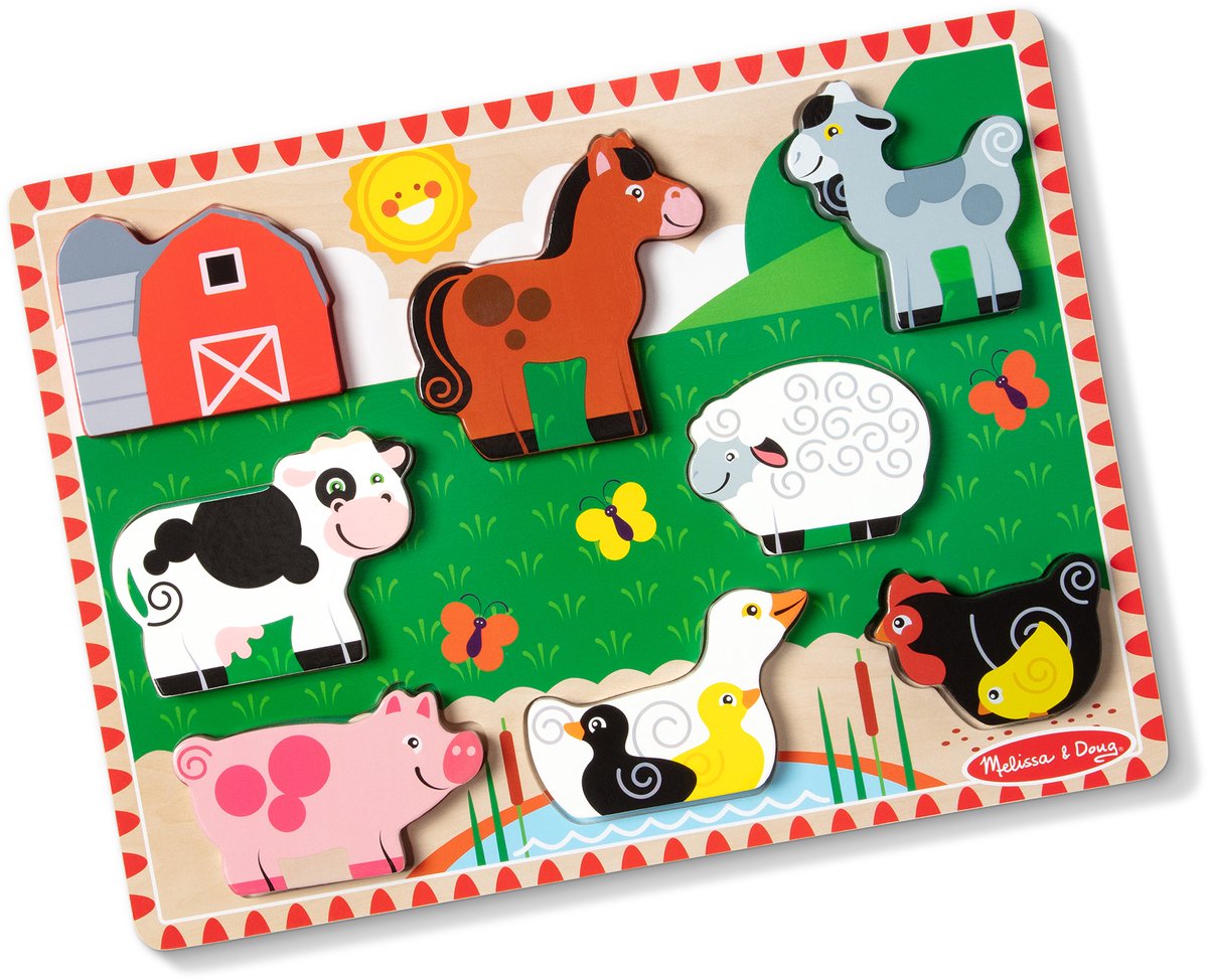 Melissa Doug – drewniane puzzle – farma