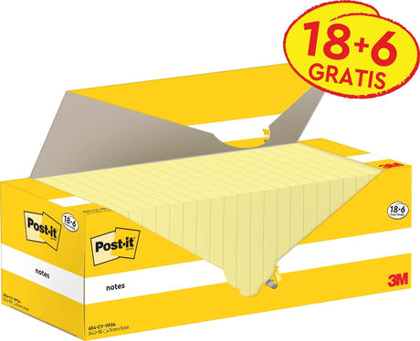 Bloczek samoprzylepny Post-it 3m 654-cy 76x76mm żółty pakiet wartościowy
