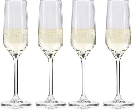 Kieliszki do szampana Alpina 22cl - zestaw kieliszków do szampana 4 sztuki - nadaje się również jako kieliszki do wina cava i prosecco - kieliszki do szampana - zestaw kieliszków do mycia w zmywarce