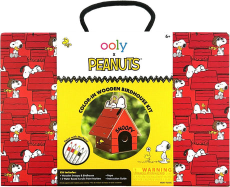 Ooly - x orzeszki ziemne - d.i.y. Drewniany domek dla ptaków ze Snoopym + 5 markerów farbą akrylową
