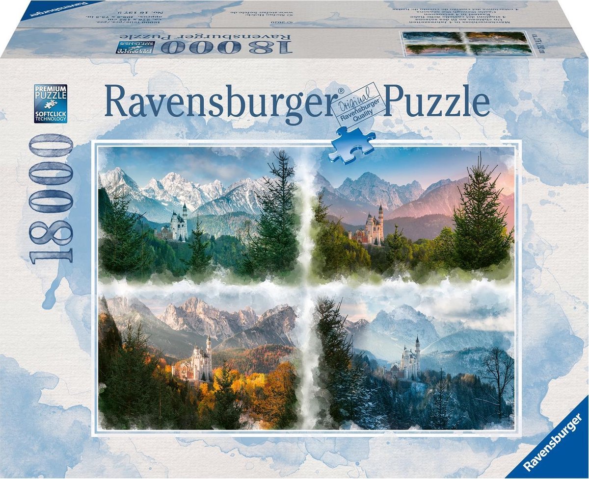 Puzzle Ravensburger Neuschwanstein w 4 sezonach - układanka - 18000 elementów
