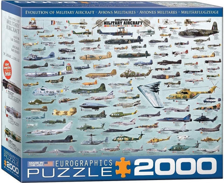 Eurographics - ewolucja samolotów wojskowych - 2000 elementów 97×68cm (szer.×wys.) - układanka