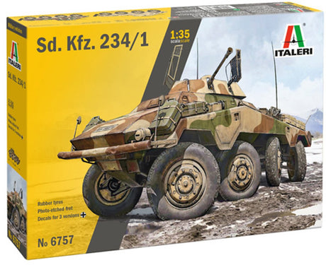 Italeri model pojazdów wojskowych - 6757 sd. kfz. 234 1 - Niemiecki samochód pancerny - Pojazd rozpoznawczy II wojny światowej - Plastikowy pojazd wojskowy - 1:35 - modelarstwo