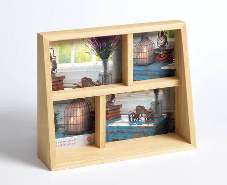 Walther rustykalny - ramka na zdjęcie - rozmiar zdjęcia 2x10x10 cm + 2x10x15 cm - natura