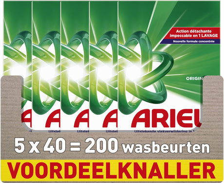 Oryginalny, szybkorozpuszczalny proszek do prania Ariel - 5 x 40 prań