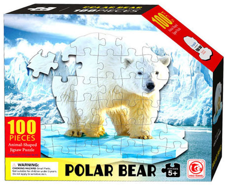 Lobbes Toys bv puzzle w kształcie misia polarnego, 100 szt.