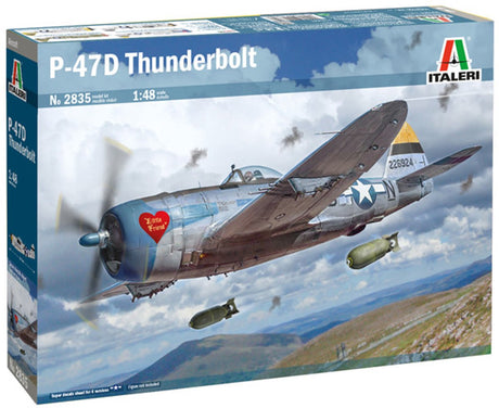 Italeri model kit samolot - 2835 republika p-47d piorun - plastikowy samolot śmigłowy - 1:48 - modelarstwo