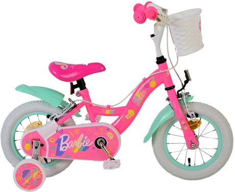 Rower dziecięcy Volare Barbie - dziewczęcy - 12 cali - różowy - dwa hamulce ręczne