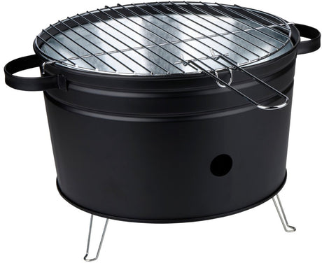 Alpina tafelbarbecue houtskool - compacte bbq grill - houtskoolbarbecue grillplaat 35 cm - lichtgewicht tafel bbq houtskool - roestvrijstaal