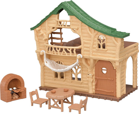 Rodziny Sylvanii 5451 Domek z bali nad jeziorem - można połączyć z domem na drzewie 5450 (układanie w stosy)