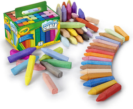 Crayola - kreda chodnikowa - 48 sztuk w intensywnych kolorach - łatwa do mycia