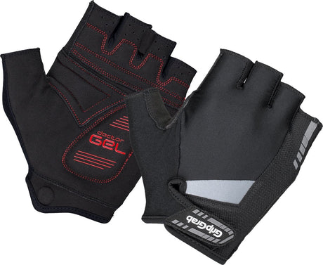 Gripgrab - wyściełane superżelem letnie rękawiczki rowerowe z krótkimi palcami - czarne - unisex - rozmiar s