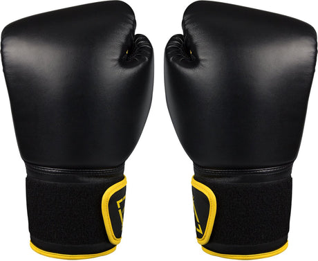 Avento bokshandschoenen pu - 6 oz - zwart geel