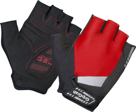 Gripgrab - supergelowe wyściełane krótkie rękawiczki rowerowe na lato Rękawiczki rowerowe z wyściółką - czerwone - unisex - rozmiar m