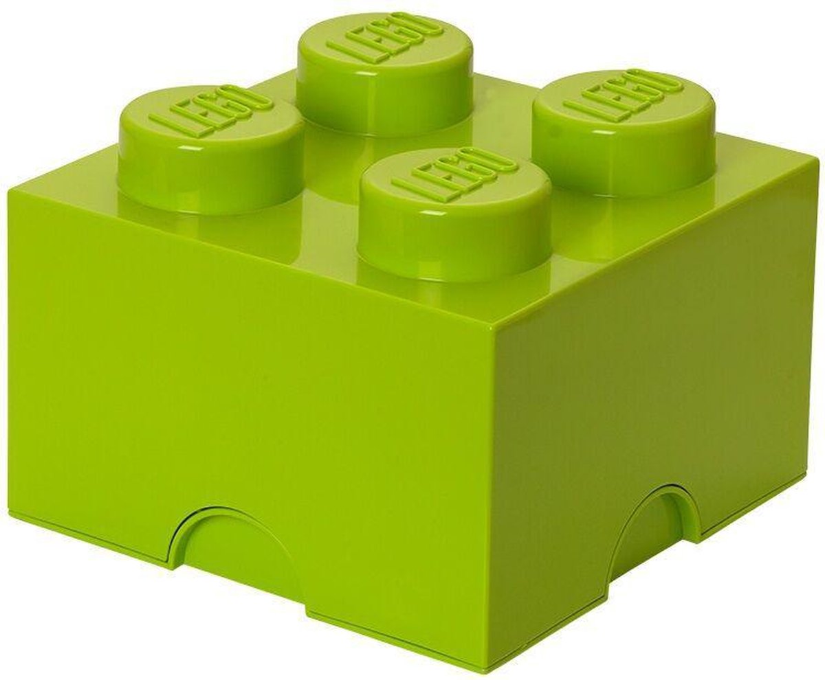 Pudełko do przechowywania klocków Lego 4, limonkowo-zielone -