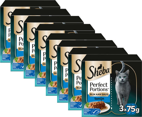 Karma dla kotów Sheba - idealne porcje - karma mokra - tuńczyk w sosie - 24 x 75gr