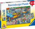 Puzzle Ravensburger działają w drodze - dwie układanki - 12 elementów - puzzle dla dzieci