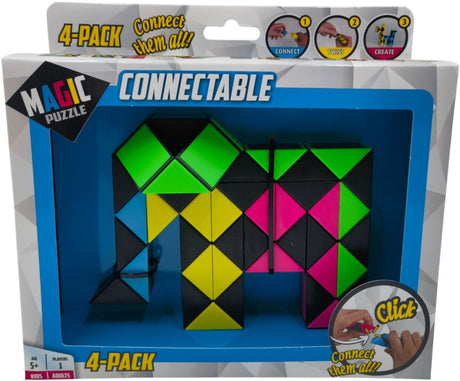 Magiczne puzzle z możliwością łączenia, 4 sztuki - zabawki z obrotowymi elementami.