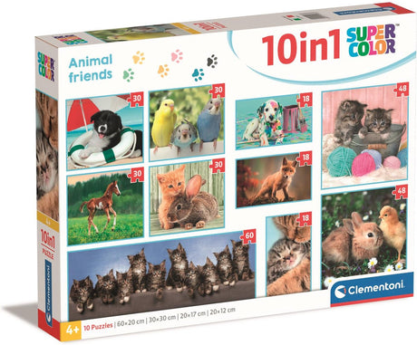 Clementoni Leg Puzzel Super Color 10in1 Animal Friends
