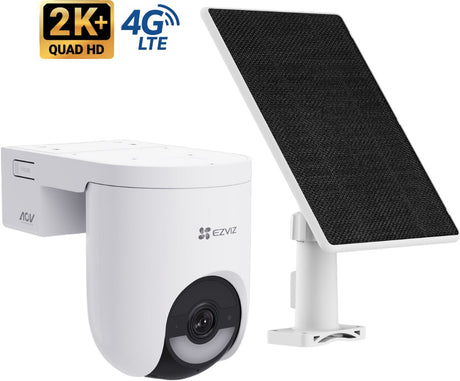Zestaw Ezviz HB8 Lite 4G WiFi6 – Kamera bezpieczeństwa 2K+ PTZ Panel słoneczny 5W – Widzenie 360° – Wykrywanie AI – Kolorowe widzenie w nocy – Reflektor syreny – brak kosztów miesięcznych