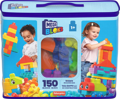 Torba do budowania Mega Bloks - 150 klocków dla dzieci powyżej 1 roku życia - pobudza wyobraźnię