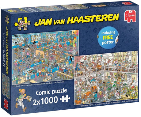 Jan van Haasteren - remont sklepu z narzędziami - puzzle 2x1000 elementów - układanka