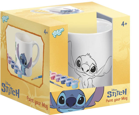 Kubek do kolorowania Totum Disney Stitch - zestaw do rękodzieła, kubek ceramiczny w zestawie. farba i pędzel - wskazówka na prezent zabawki dla dziewcząt i chłopców rękodzieło Lilo Stitch