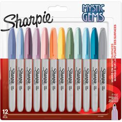 Markery permanentne Sharpie | edycja specjalna mistycznego klejnotu | słuszna uwaga | różne kolory | 12 sztuk