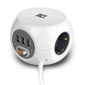 Koncentrator wieloportowy USB act ac2410 biały 3 m