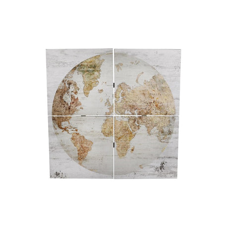 Mapa ścienna Cosydecor „globus” 4-częściowa 80x80x3cm z białego drewna