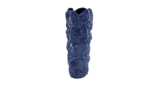 Vase fish porcelain 14.5x13.5x37cm blue