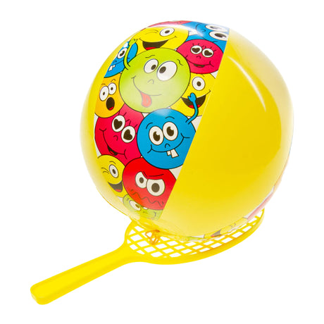 Duckiez rakiet z tapball śmiejąc się twarzą