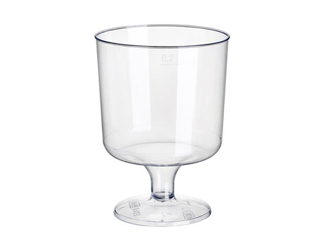 Plastikowe kieliszki do wina Papstar z podstawą 200 ml ø7,2x10 cm krystalicznie czyste, wykonane z PS nadającego się do recyklingu