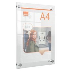 Ramka plakatowa A4 Nobo premium plus na dokumenty, plakaty - z mocowaniem narożnym - przezroczysty akryl
