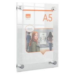 Ramka plakatowa Nobo premium plus ścienna a5 na dokumenty, plakaty - z mocowaniem narożnym - przezroczysty akryl