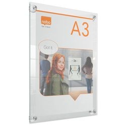 Nobo premium plus ruchoma ramka plakatowa A3 na ścianę - z mocowaniem na przyssawkę - przezroczysty akryl