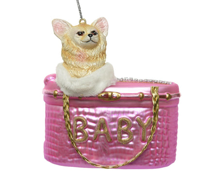 Decoris Ozdoba świąteczna piesek w torbie 10x5,5cm
