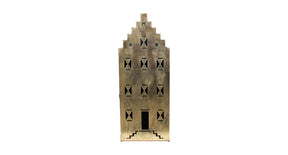 Statue house metal 29x46x118cm gold