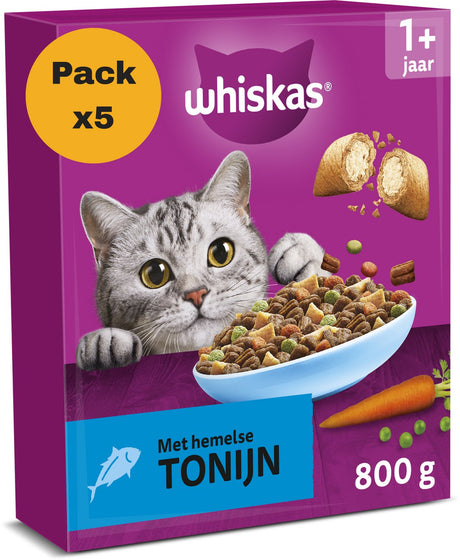 Karma dla kotów Whiskas - dorosły 1+ - dorosły - tuńczyk - pudełko 5x800g