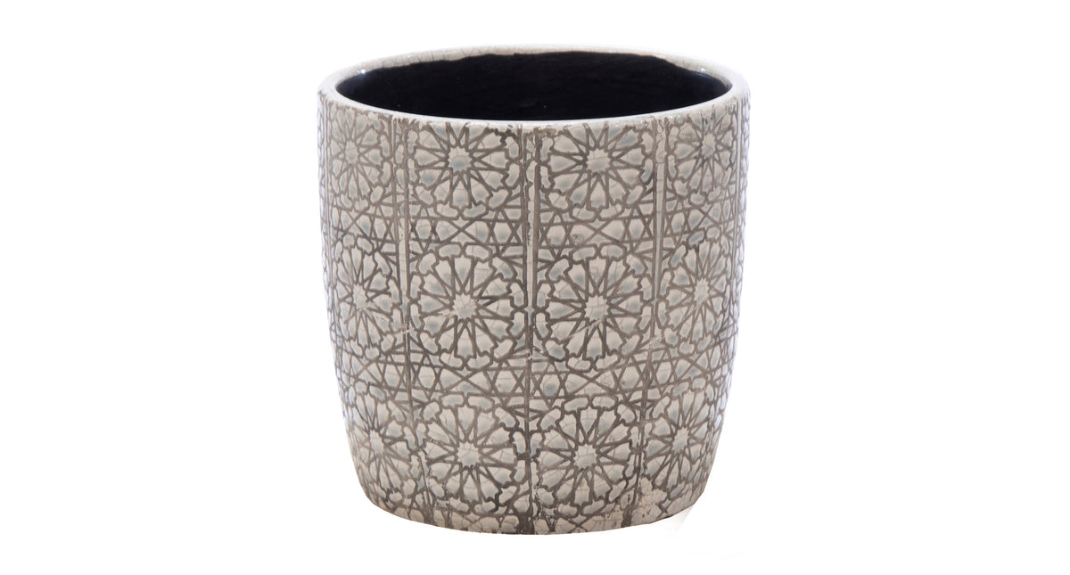 Shine flower egg off grey d13.5h12.5