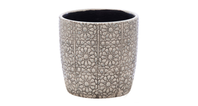 Shine flower egg off grey d 9h8cm